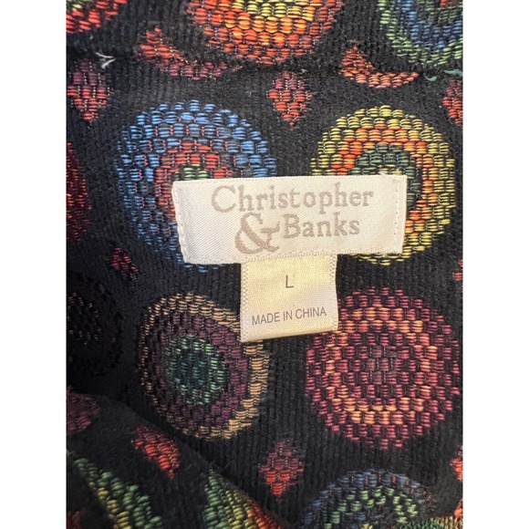 Christopher & Banks Womens Large Circle Pattern Vest - Picture 3 of 4